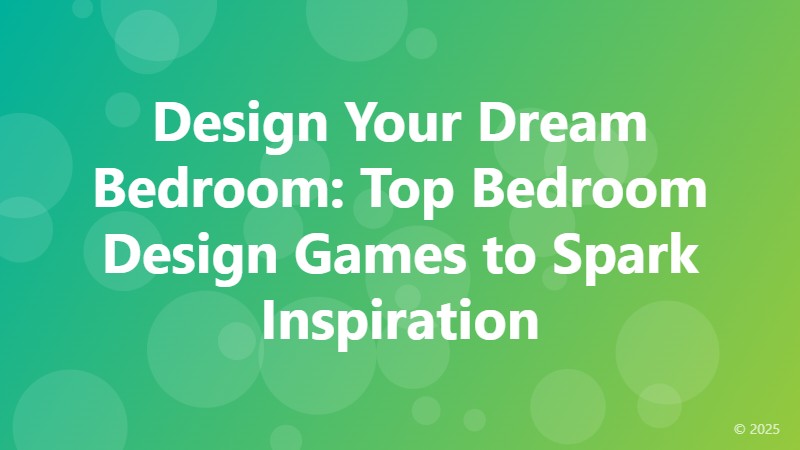 Design Your Dream Bedroom: Top Bedroom Design Games to Spark Inspiration
